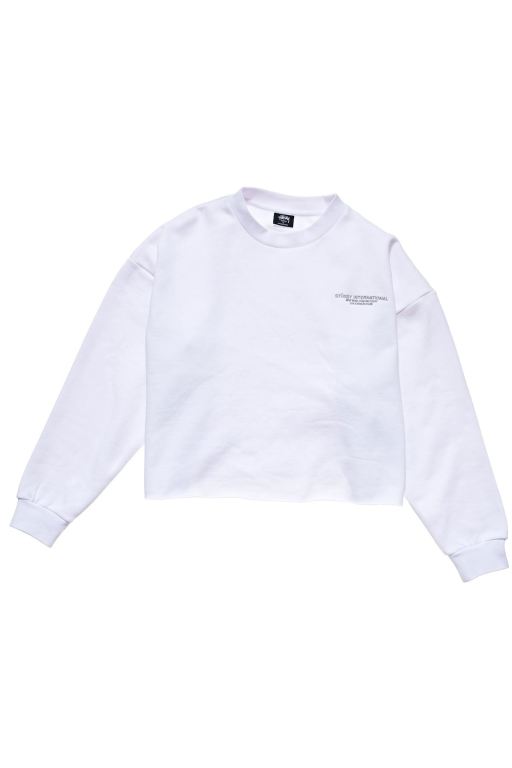 Stussy Womens Int. Cut Off Crew Sweaters White - INULY7486